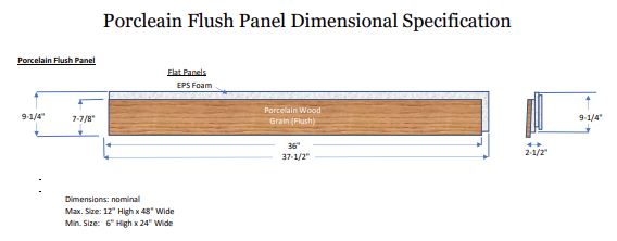 Lap Porcleain Wood Grain Panels Dimensional Specifications JPEG